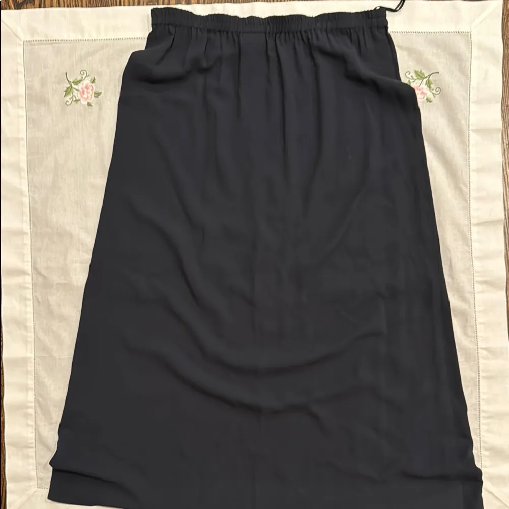 Eileen Fisher Silk Black Midi Skirt - Image 4