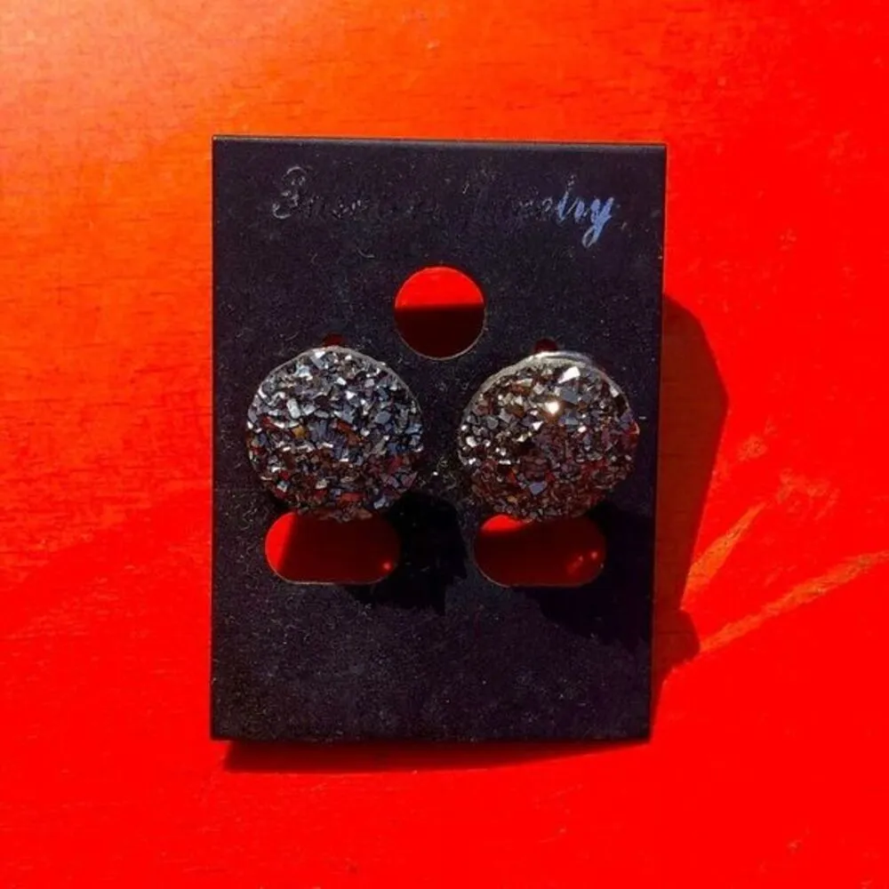 Art Deco earrings NEW bling mother of the bride black tie cocktail metallic NWT - Image 2