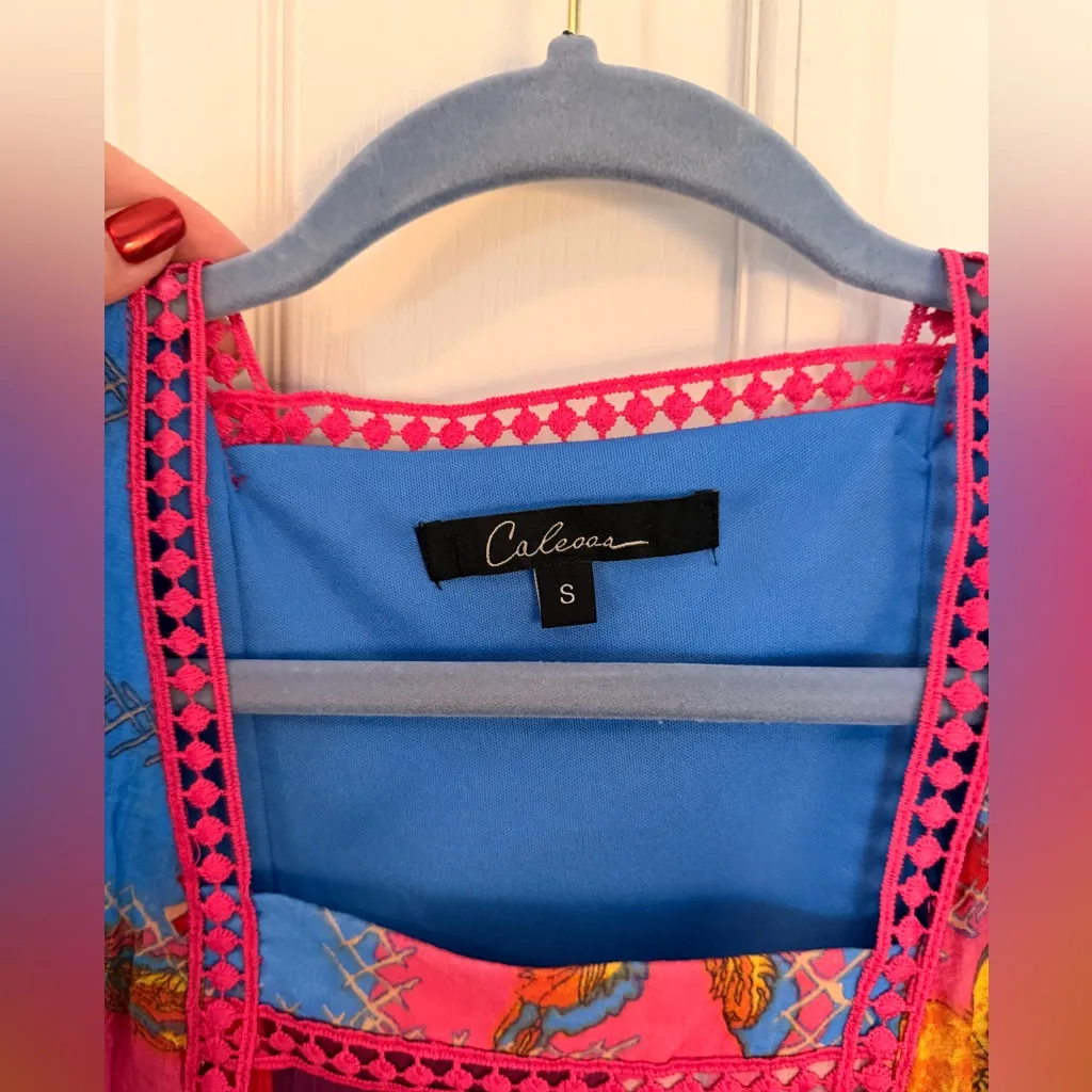 CALESSA S Fiesta Patchwork Print Boho Square - Image 3