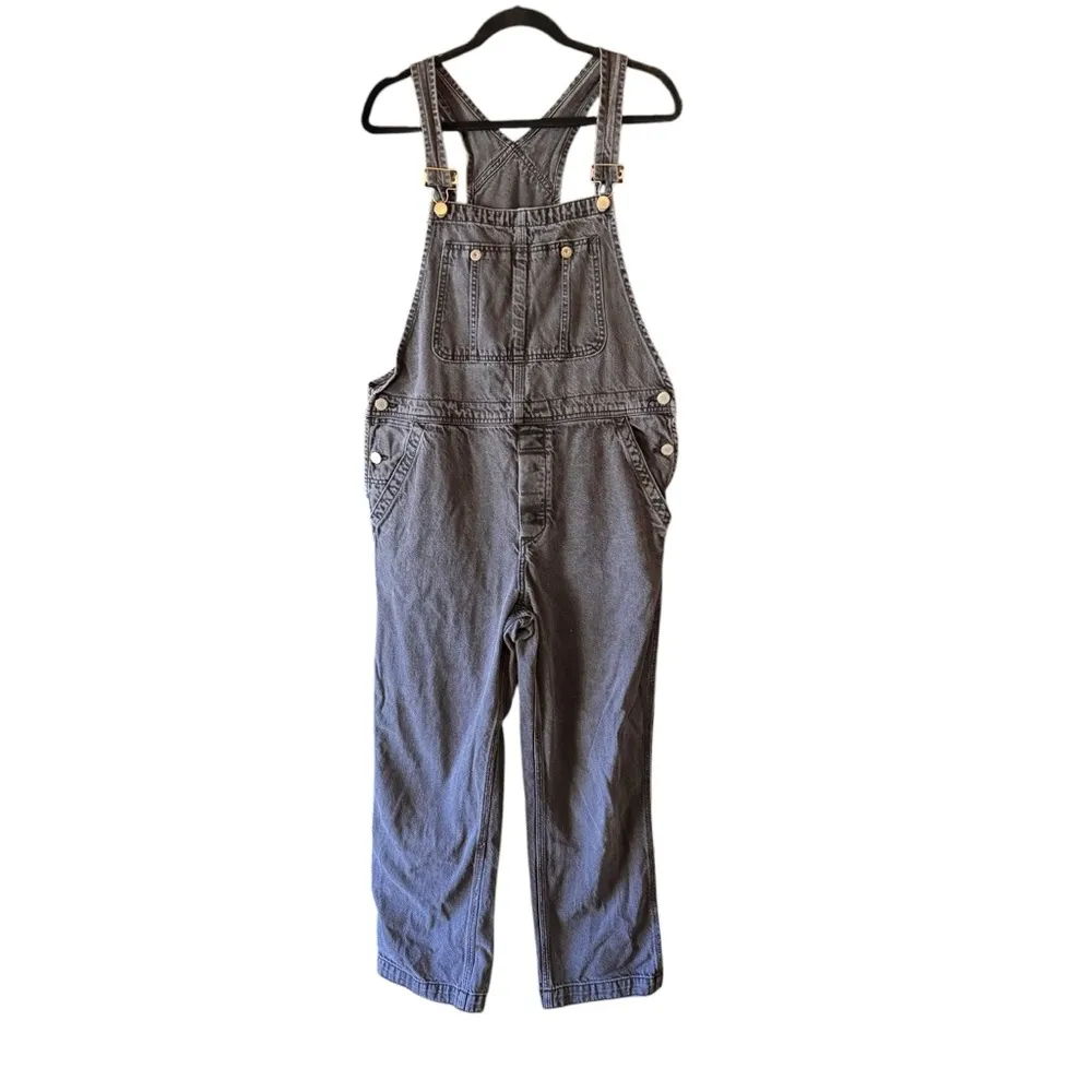We The Free x Free People - Black Washed Denim Boho Utility Overalls Sz 31 - Image 2