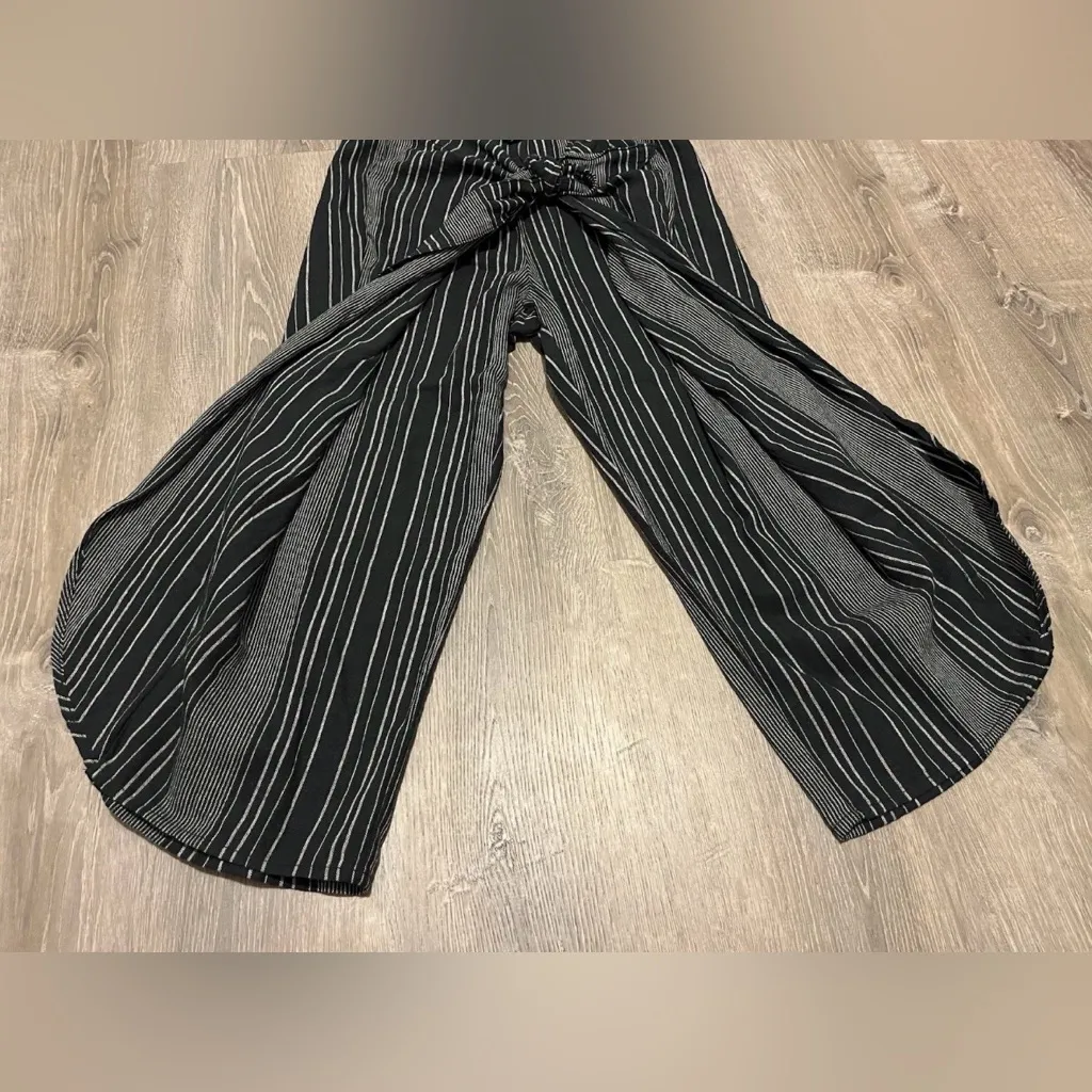 Maurices Linen Blend Striped Tie Front Mid Rise Pants Womens Size 16 NWT Boho - Image 7