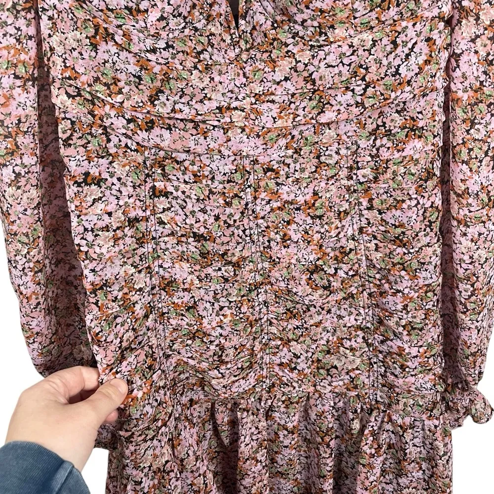 NWOT ASTR The Label Carmella Floral Ruched Mini Dress in Purple Multi Size L - Image 14