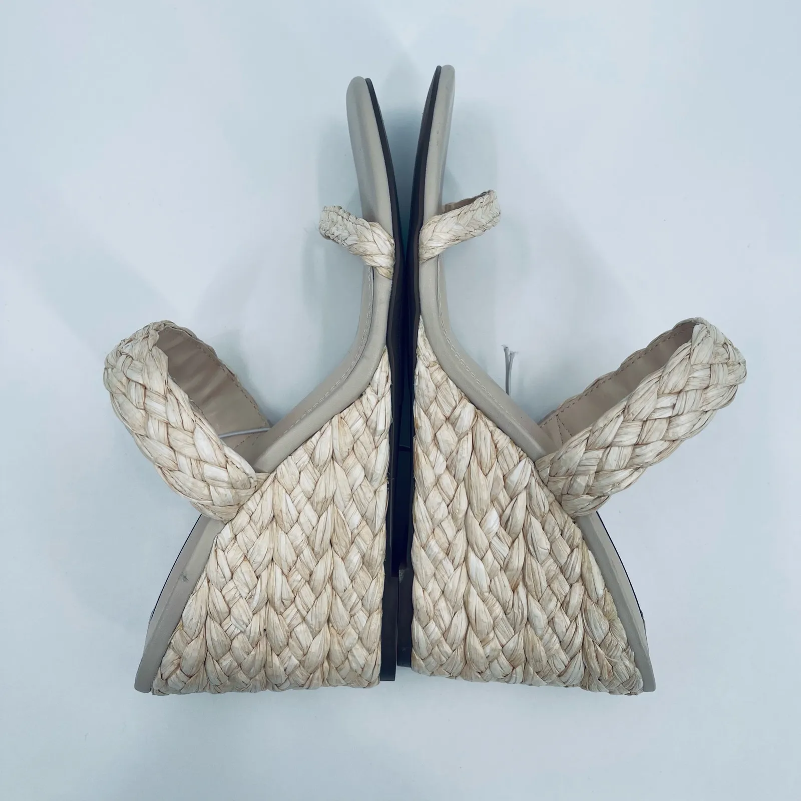 STEVEN NEW YORK Wedge Sandals Heels Size 9 Ardy Raffia Woven Espadrille Natural - Image 7