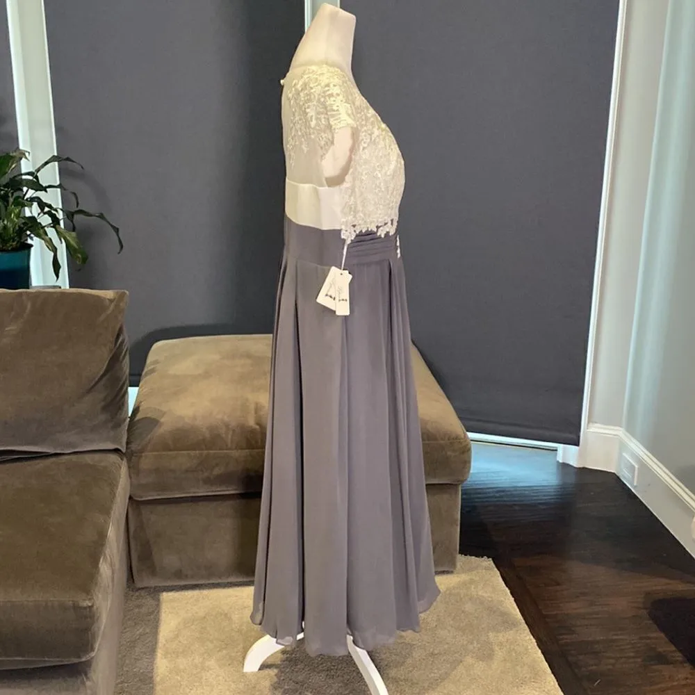 Women’s Ivory Lace Top Chiffon V - Image 7