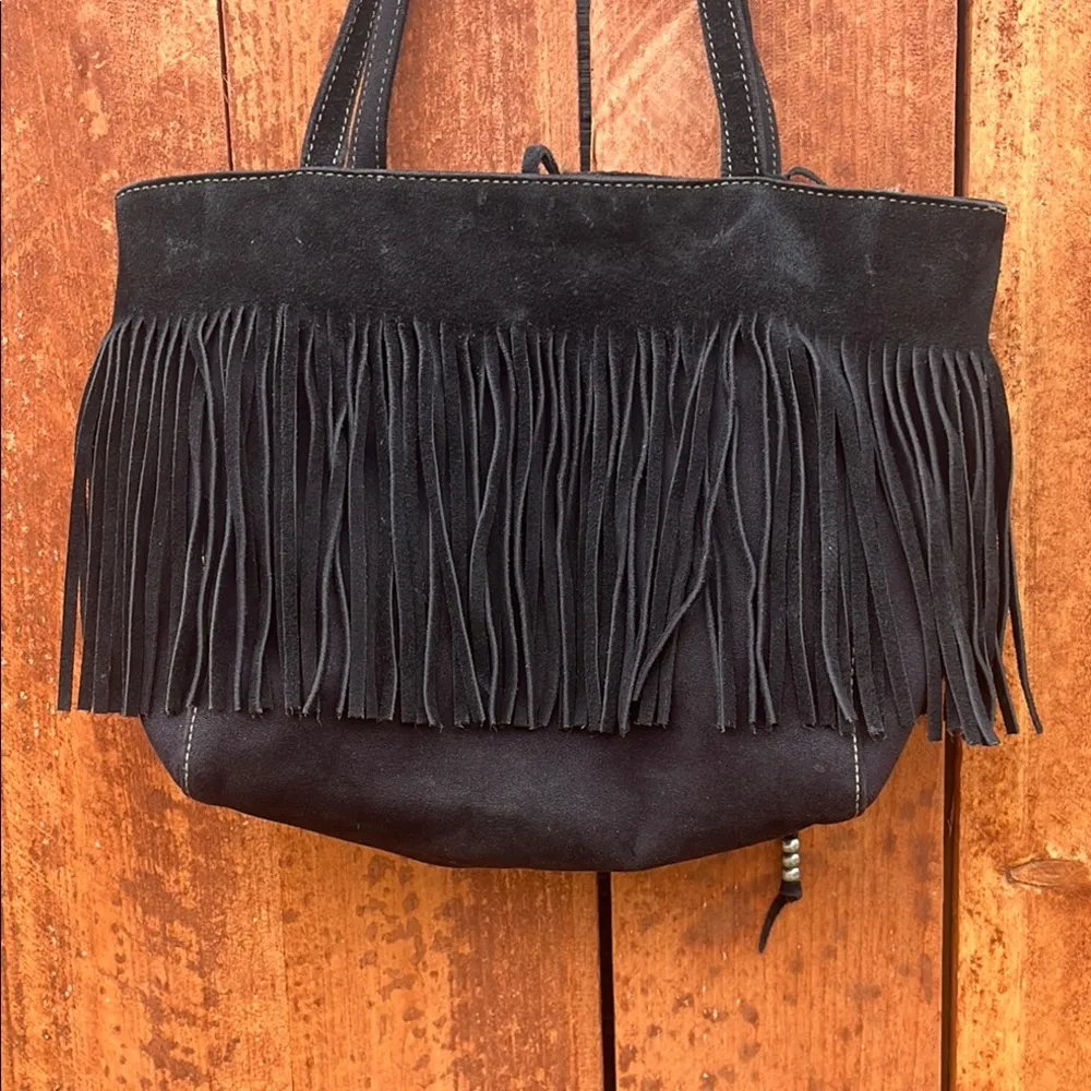 Nine West Black Fringe Shoulder Bag - Image 3