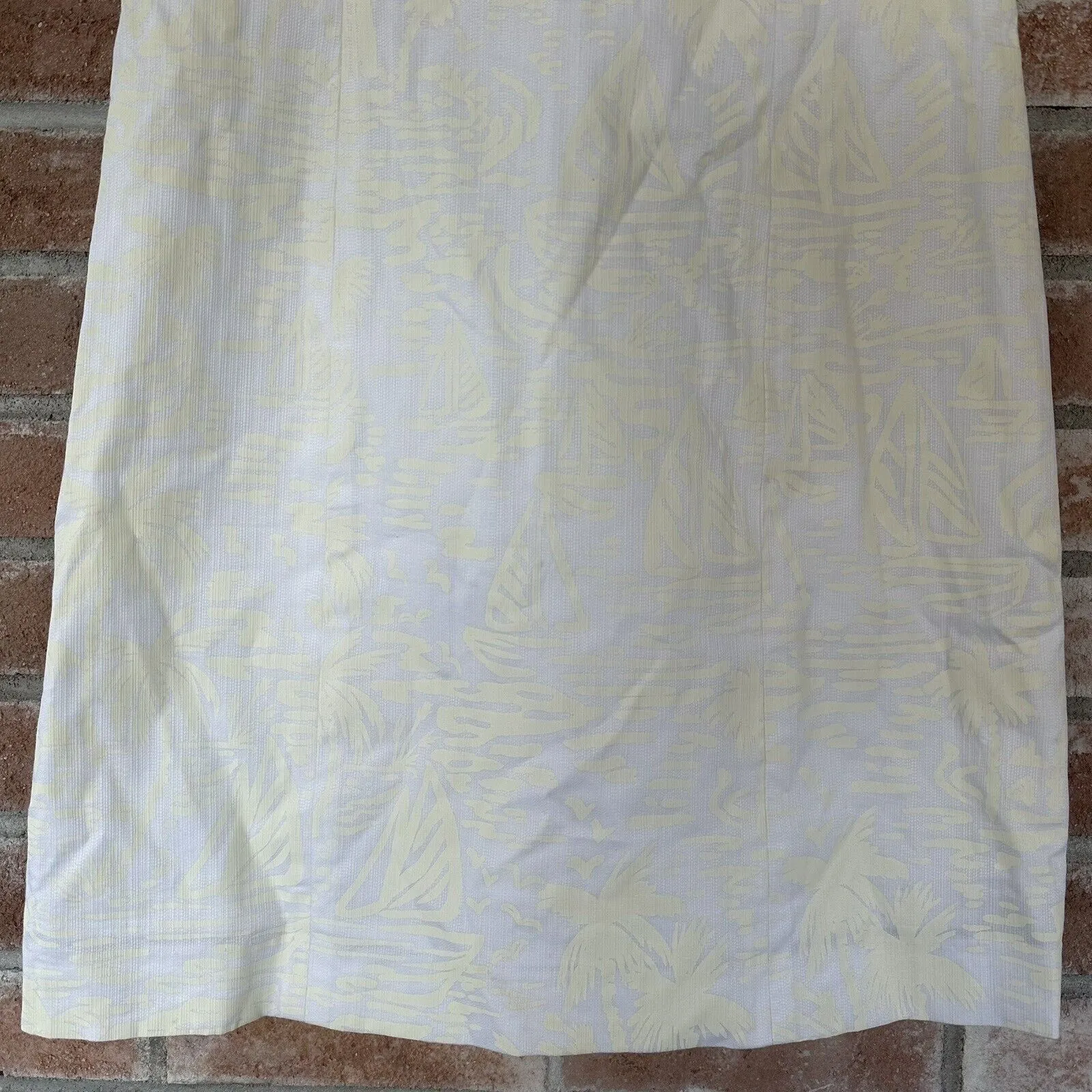 Lilly Pulitzer Lee Stretch Shift Dress White Lace Sailboats Size 6 - Image 5