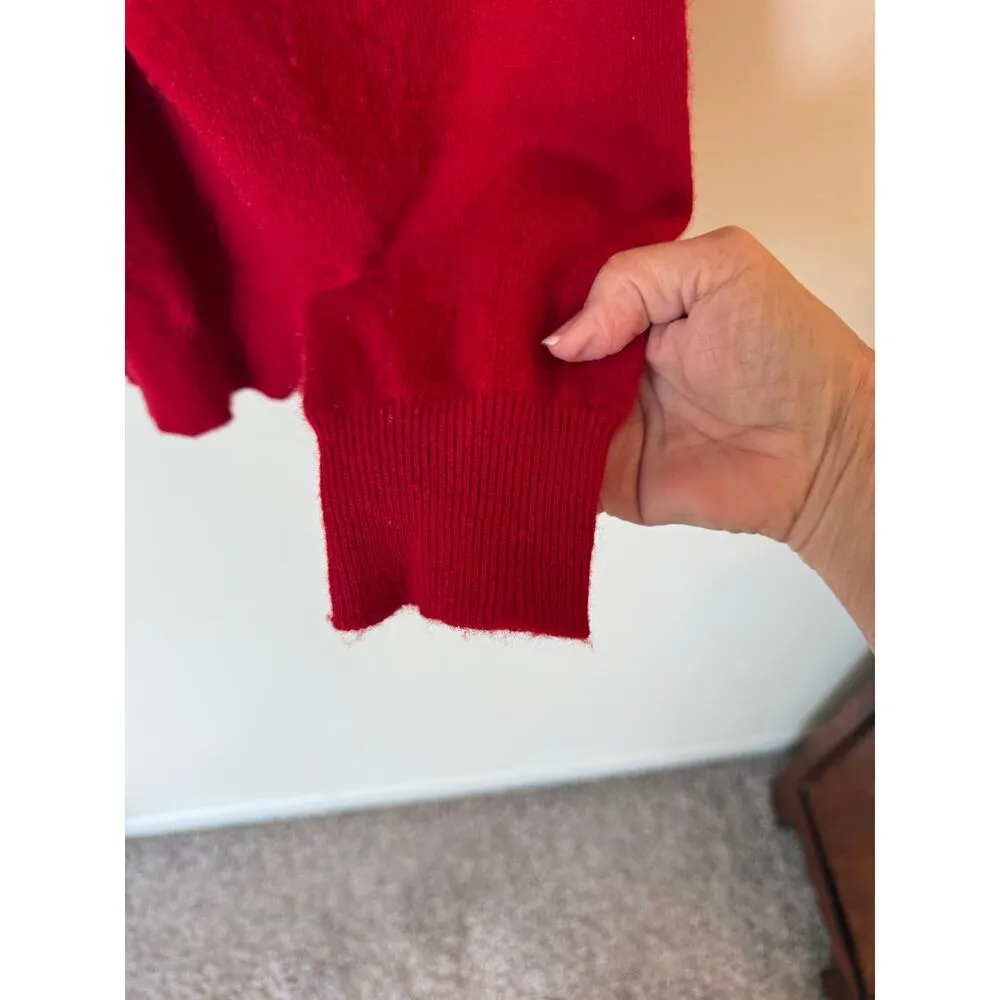 Jos. A. Bank Long Sleeve Crew Neck Pullover Cashmere Sweater Red Women's Large - Image 3