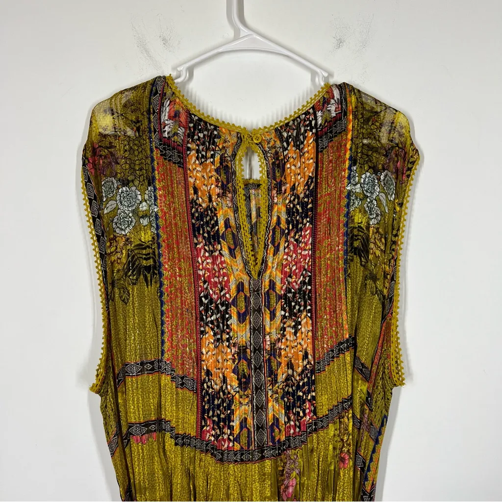 Anthro BHANUNI Citron Embroidered Maxi Dress Size 2X - Image 8