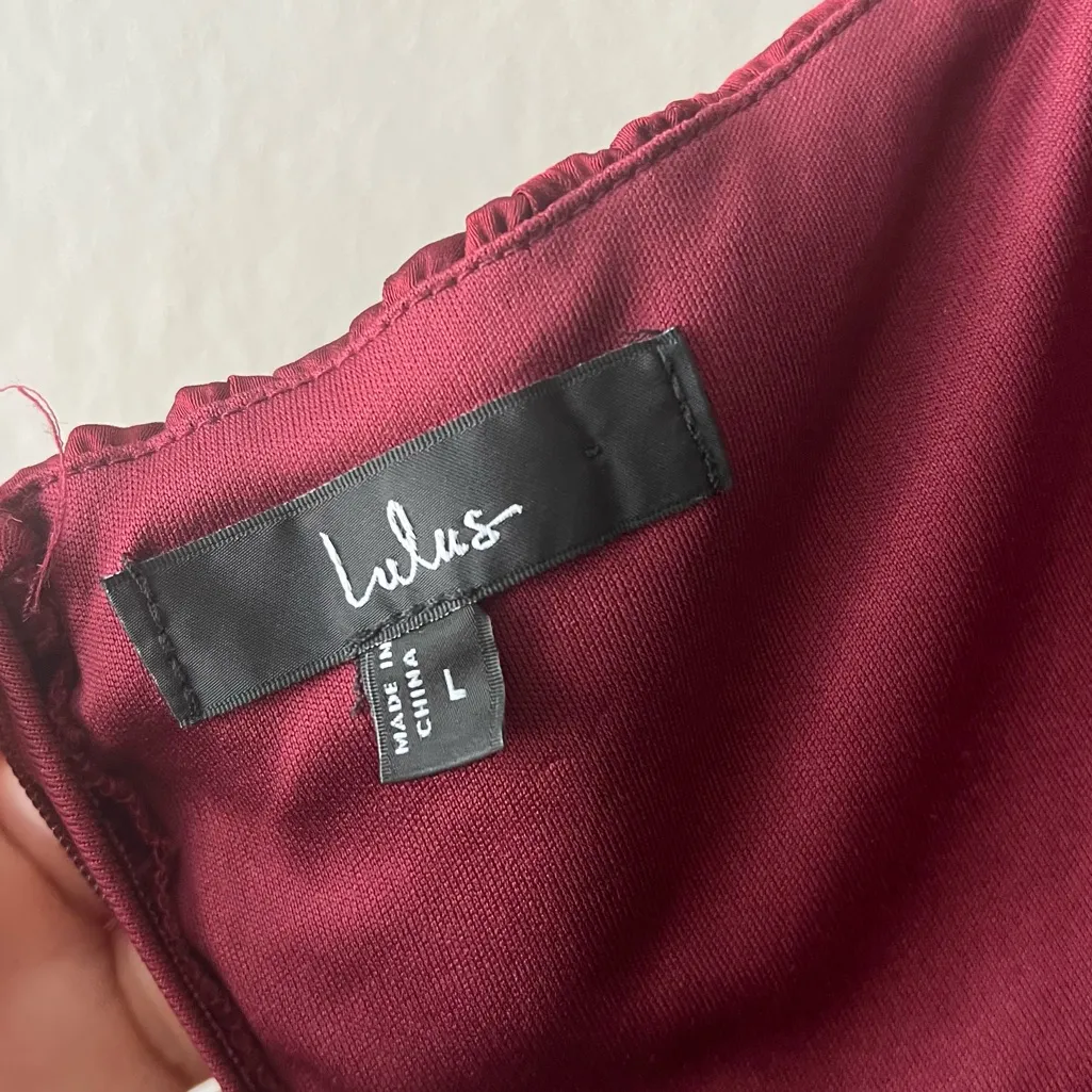 Lulus Burgundy Confident Impression Satin Pleated Halter Jumpsuit Size Large - Image 10