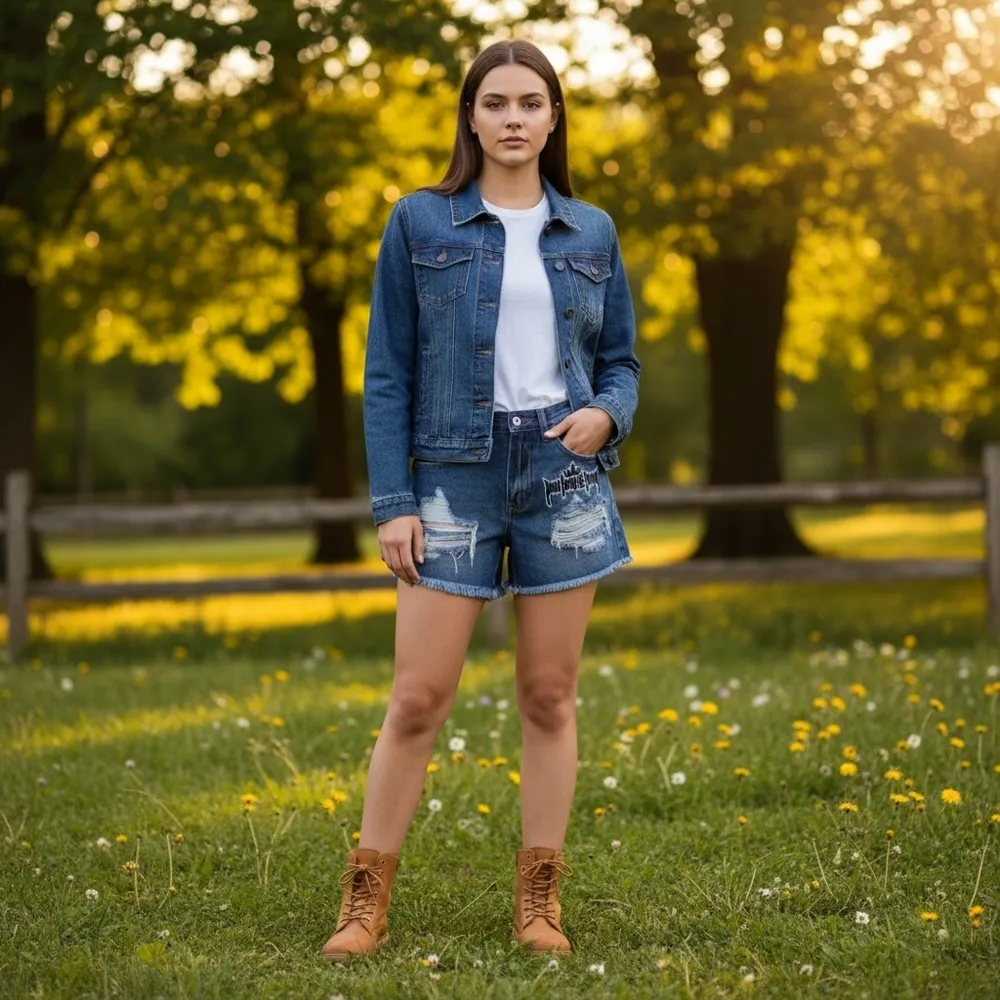 JUSTIN Bieber purpose tour jeans jacket and distressed shorts - Image 8