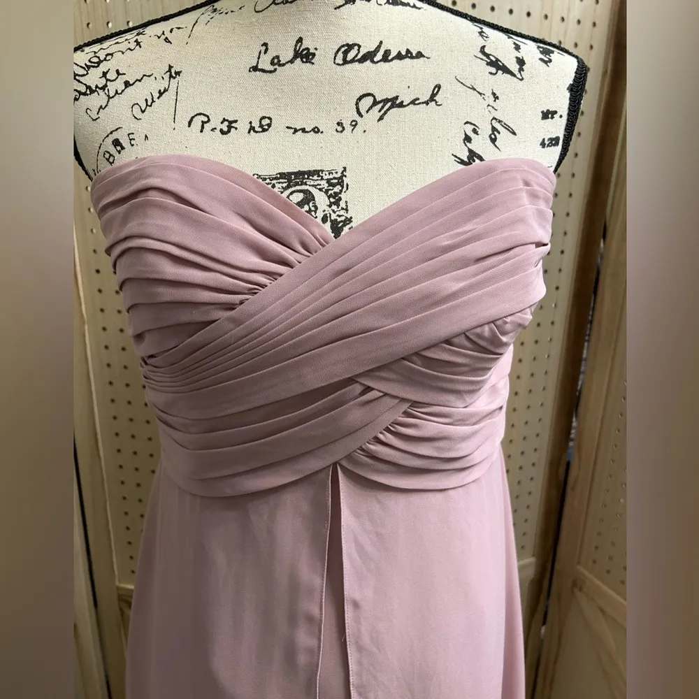 David’s Bridal Women’s Bridesmaid Wedding Hi Low Cocktail Dress Mauve Sz 10 - Image 2