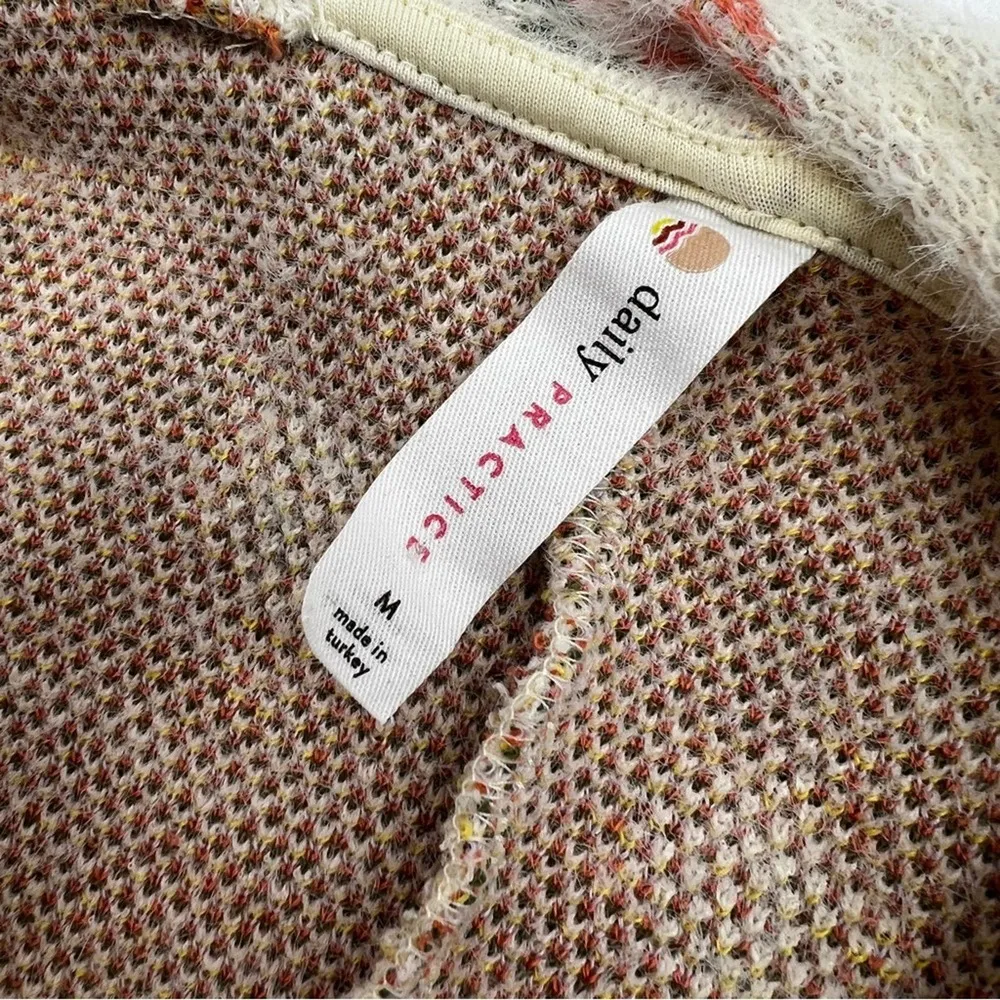 Anthropologie Daily Practice Floral Printed Sweater Dress Set Fuzzy Ivory - Image 3