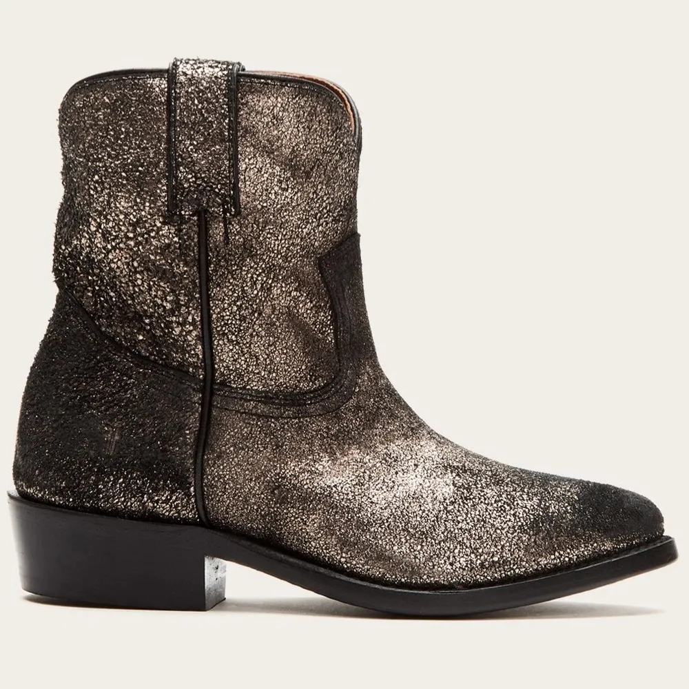 Frye Billy Western Short Boots Metallic Gold NEW - Image 2