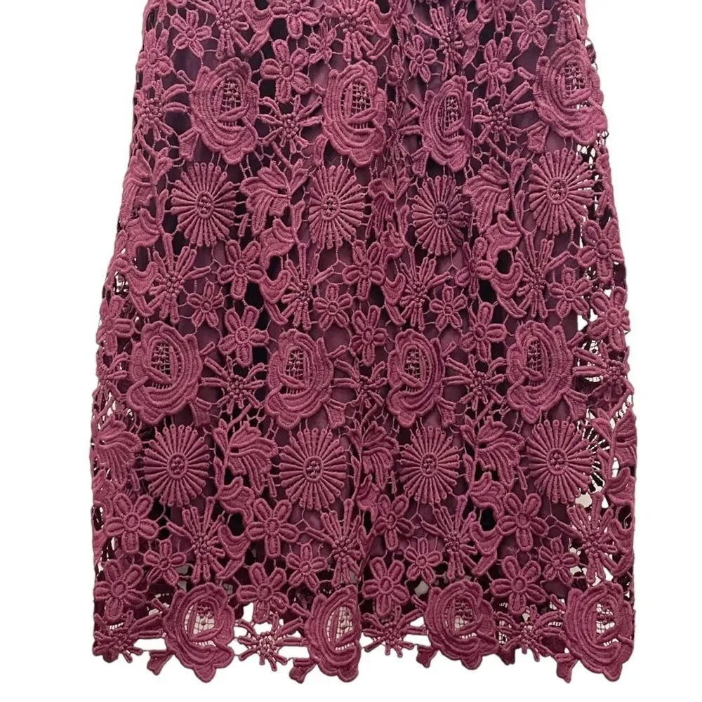 Lulus Love Poem Burgundy Lace Halter Mini Dress Size Small Valentine's Day Date - Image 5