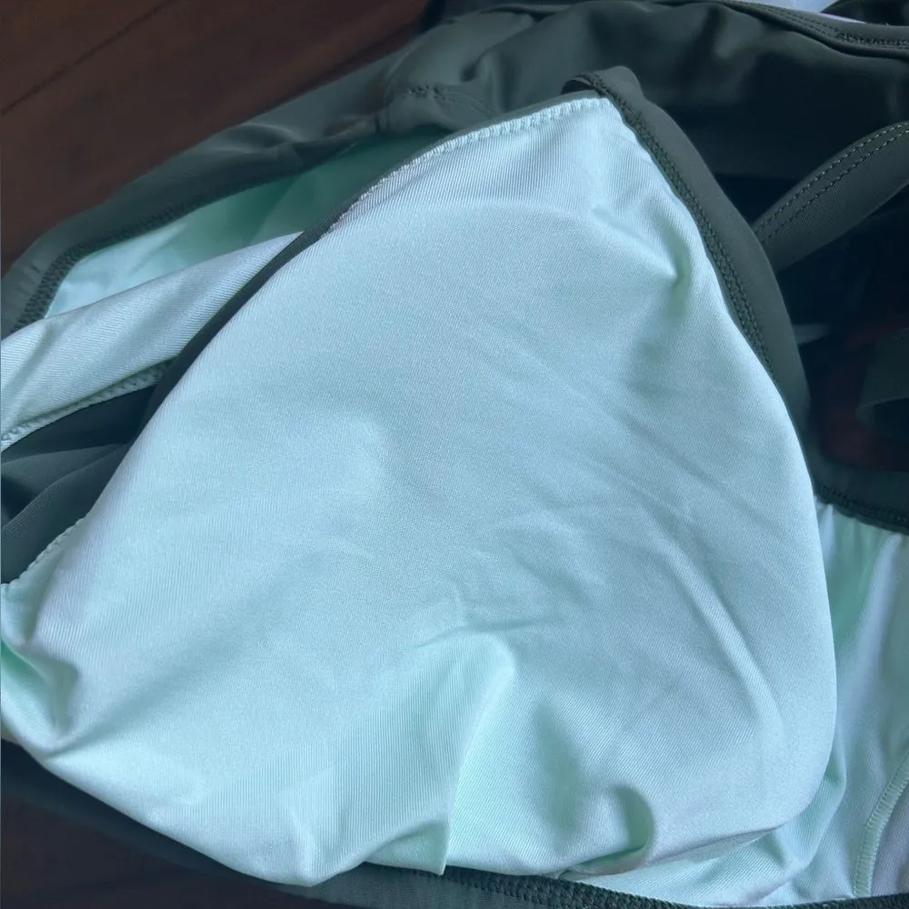 CUPSHE Army Green Bikini High Waisted Wrapped Front Knotted Bottom Size 3X NEW - Image 16