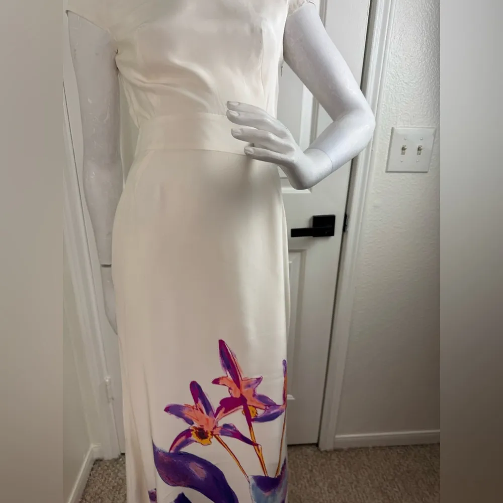 Issa London White Satin Dress. #338 Purple Size 6 - Image 8
