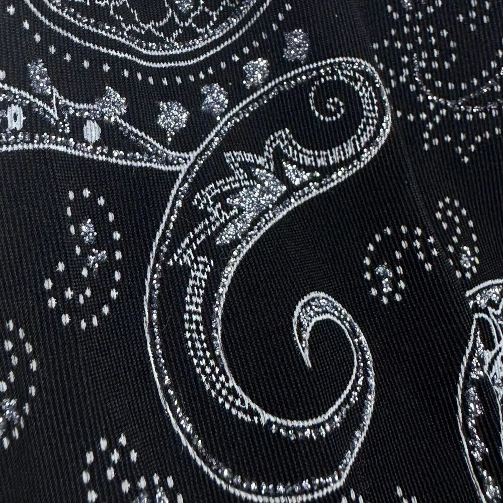 Vintage Alex Evenings Paisley Glittered Tank Top Size XL Black Purple Grunge Y2K - Image 2