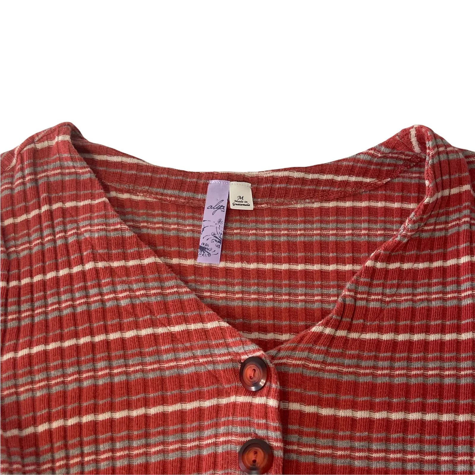 Alya Size Medium Orange Half Button Long Sleeve Sweater Dress 2010s Academia - Image 5