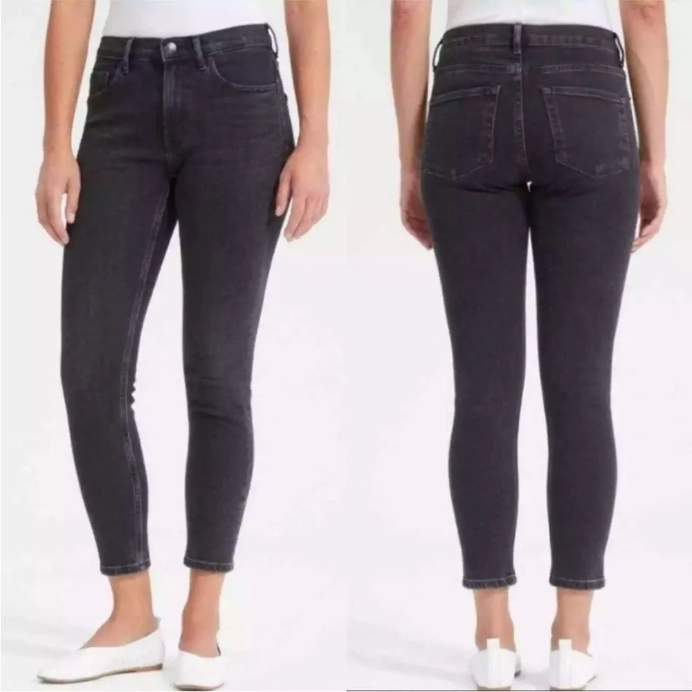 Everlane Washed Black High Rise Ankle Skinny Jeans Size 26‎ Stretch Denim - Image 2