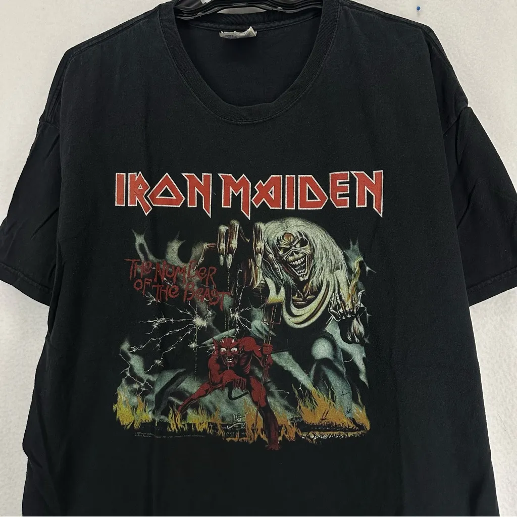 Iron Maiden Band Heavyweight Hanes T Shirt Womens 2XL Black Size 2X - Image 2