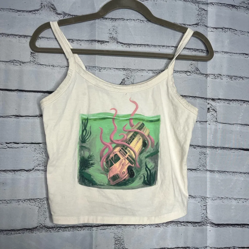 Melanie Martinez Trilogy Tour Crop Top M Spaghetti Strap CryBaby Tentacle Grunge White Size M - Image 4