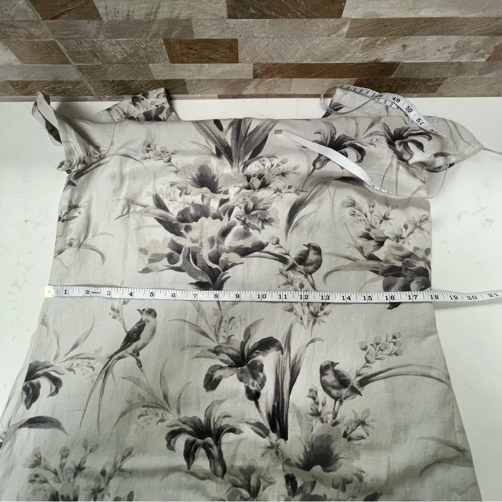 NWT ANN TAYLOR LOFT FLORAL LINEN V-BACK DRESS CUTE COMFY FLATTERING DRESS SZ 4 - Image 9