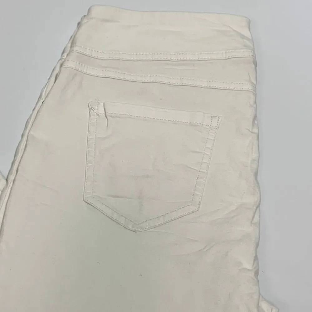 Van Heusen Stretch Pull On White Denim Cropped Ankle Jean - Image 3