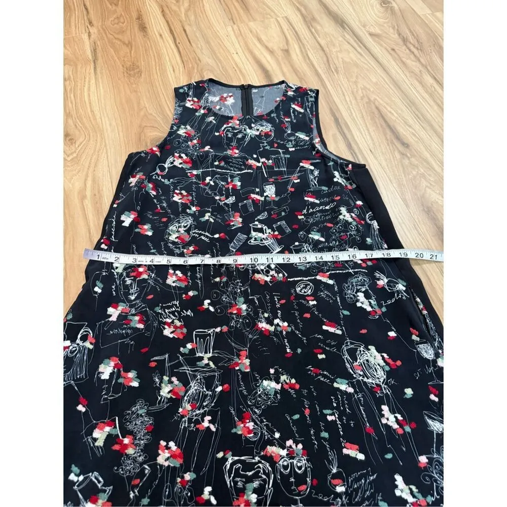 Miao Ran Printed & Embroidered Dress in Black fit XS/S - Image 10