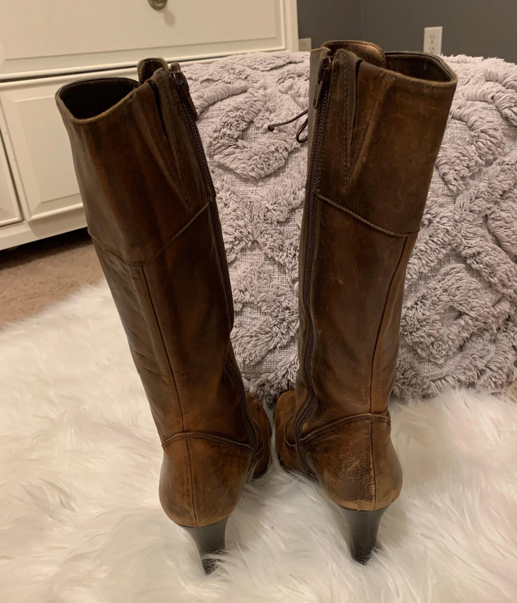 Gianni Bini Leather High Heel Boots - Image 4