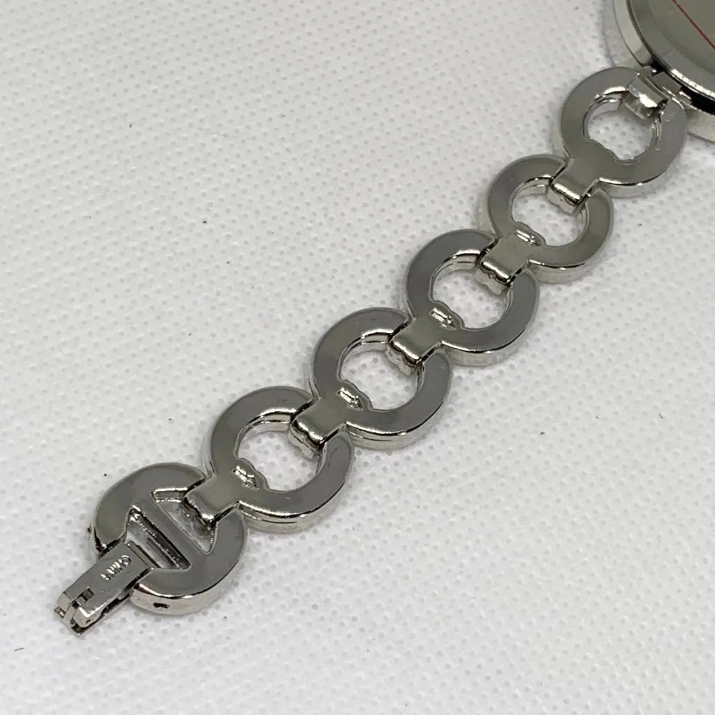 Ellen Tracy silver tone women’s watch 30mm quartz analog rhinestones running - Image 8