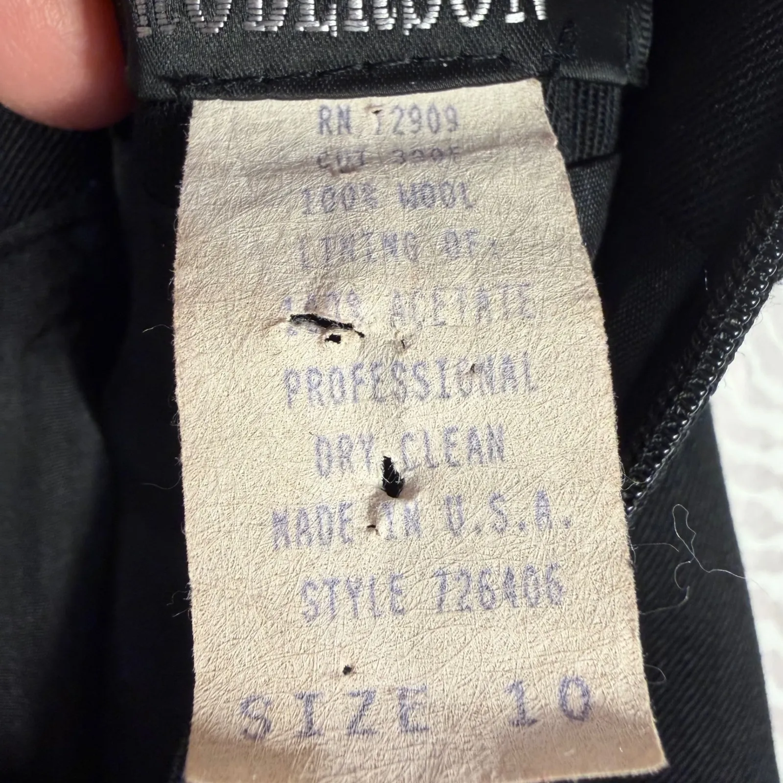 Vintage Hairston Roberson Black Midi Pencil Skirt Slit Made in USA Size 10 - Image 8