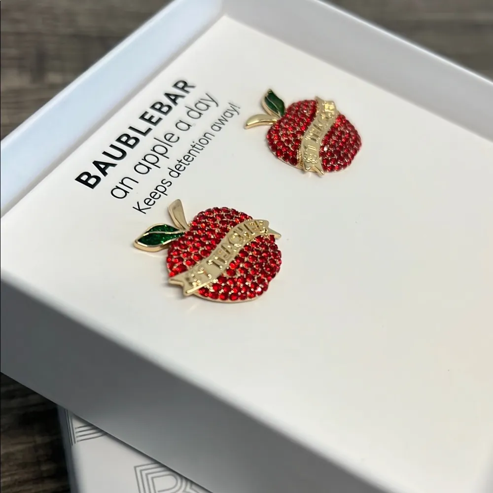 BaubleBar | Red Apple Earrings 🍎 “#1 Teacher” - Image 2