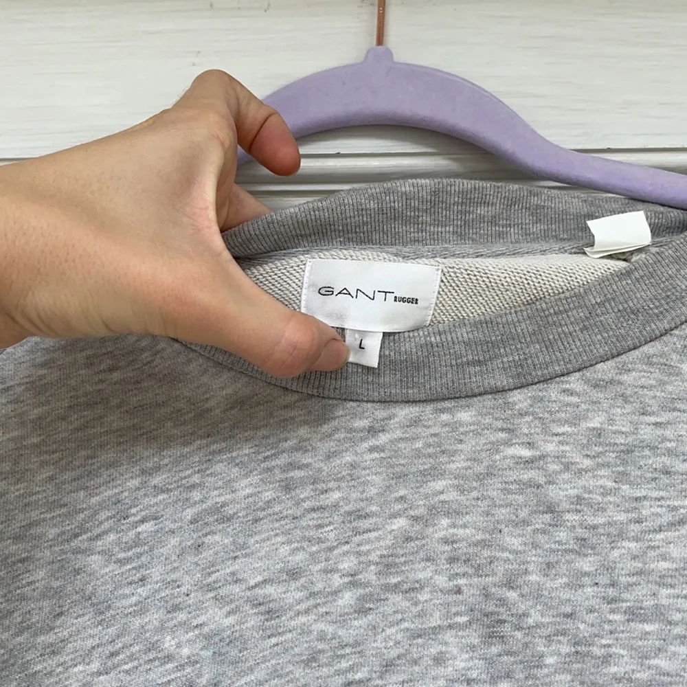 GANT RUGGER Grey with wrap and raw hem sweatshirt Size L - Image 3