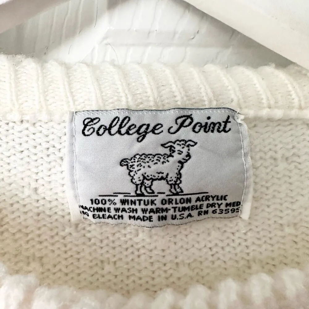 College Point Wintuk Orlon Acrylic Beige Cottagecore Floral Print Cardigan M USA Pink Size M - Image 6