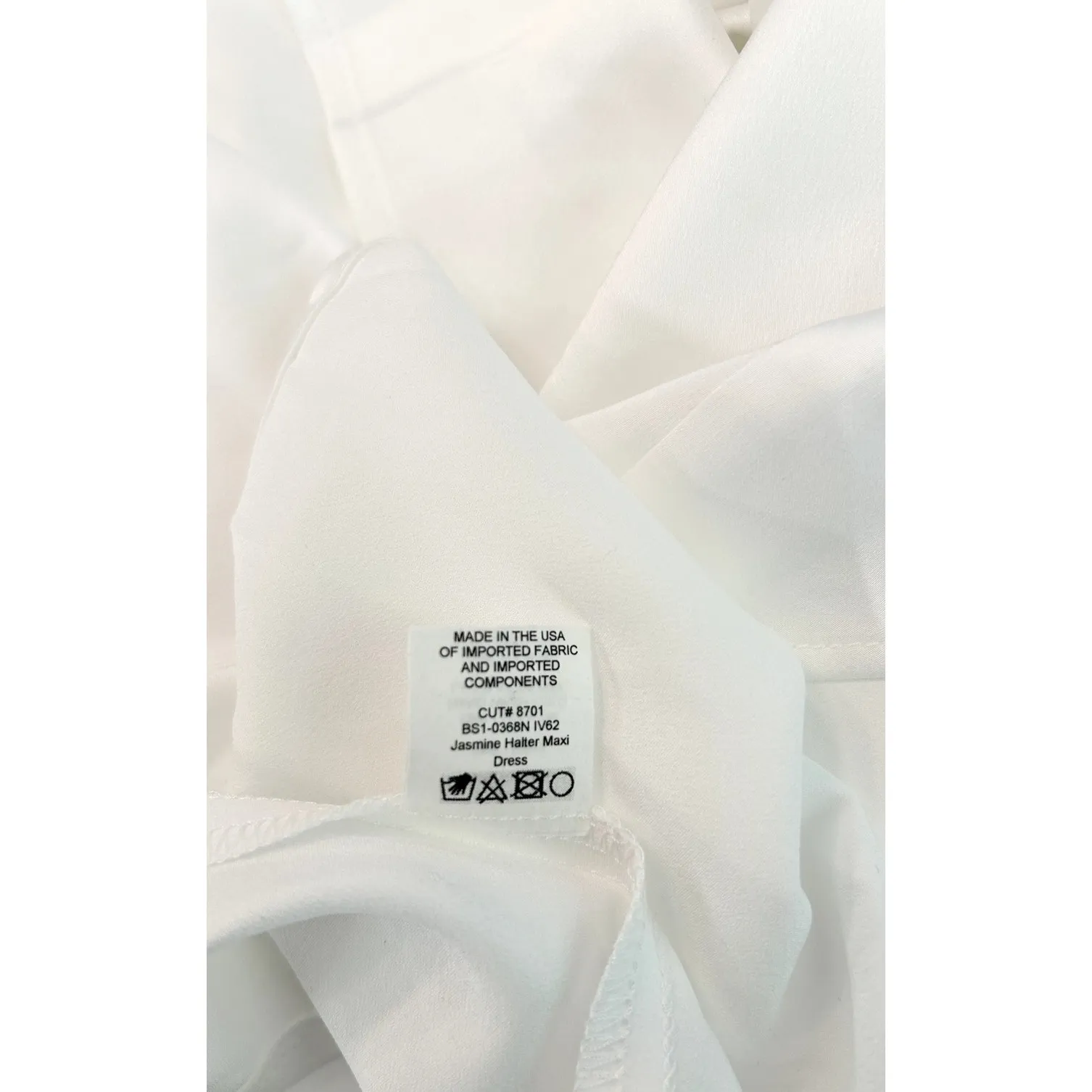 Show Me Your Mumu Jasmine Halter Maxi Dress Ivory Luxe Satin XXL - Image 8