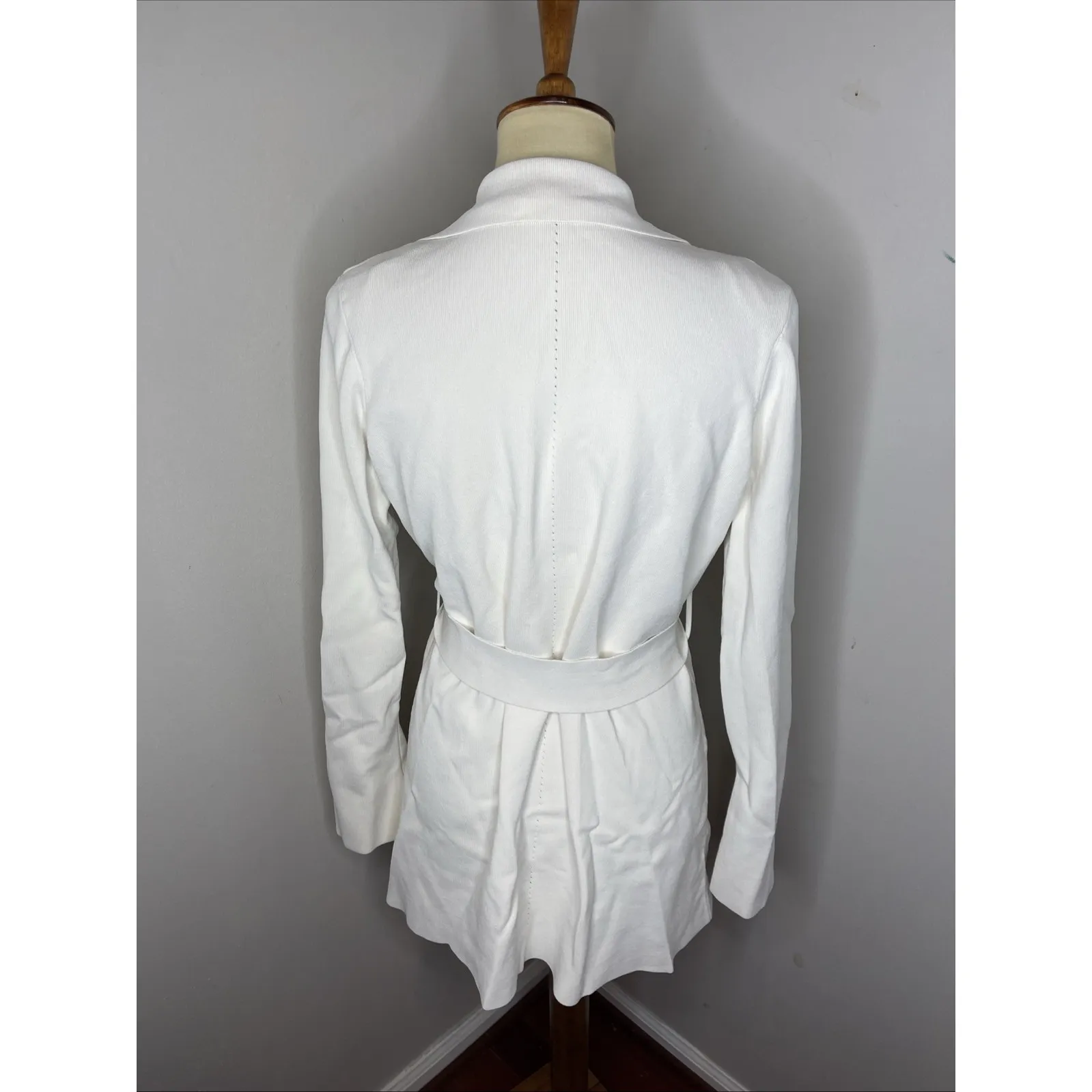 MM Lafleur Merritt Jardigan Cream Beige Belted Knit Cardigan Jacket Wrap Large - Image 3