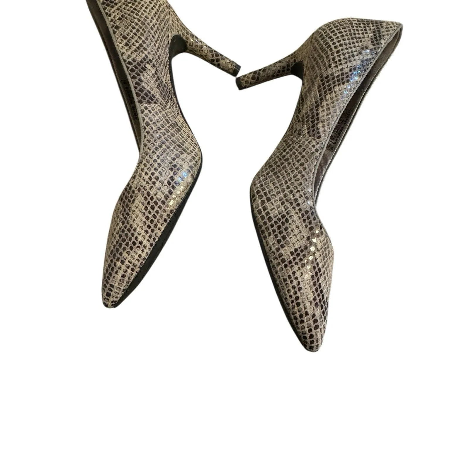 Rockport Total motion Snakeskin Look Pointed Toe Pump 7M Leather Upper Comfort Size 7 - Image 3