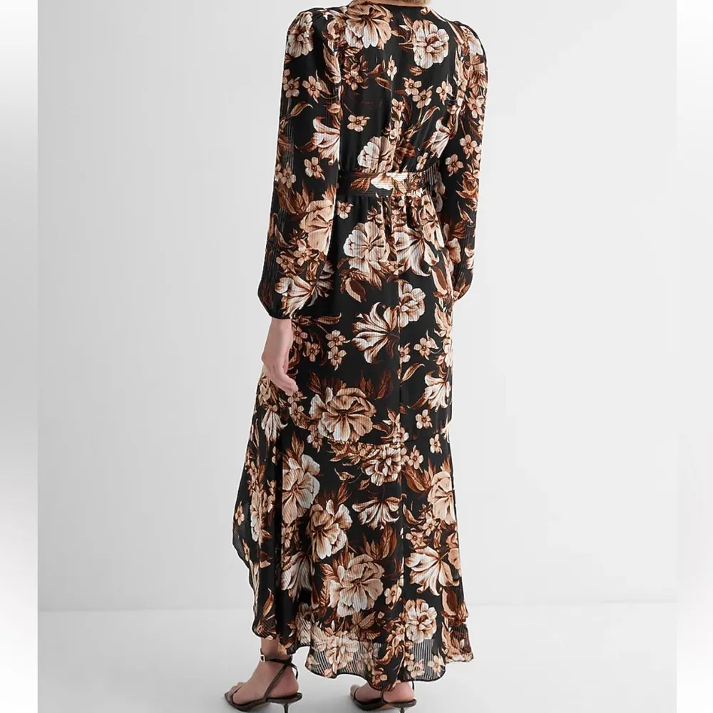 NWT Express Floral Surplice Ruffle Hi-Lo Maxi Dress - Image 2