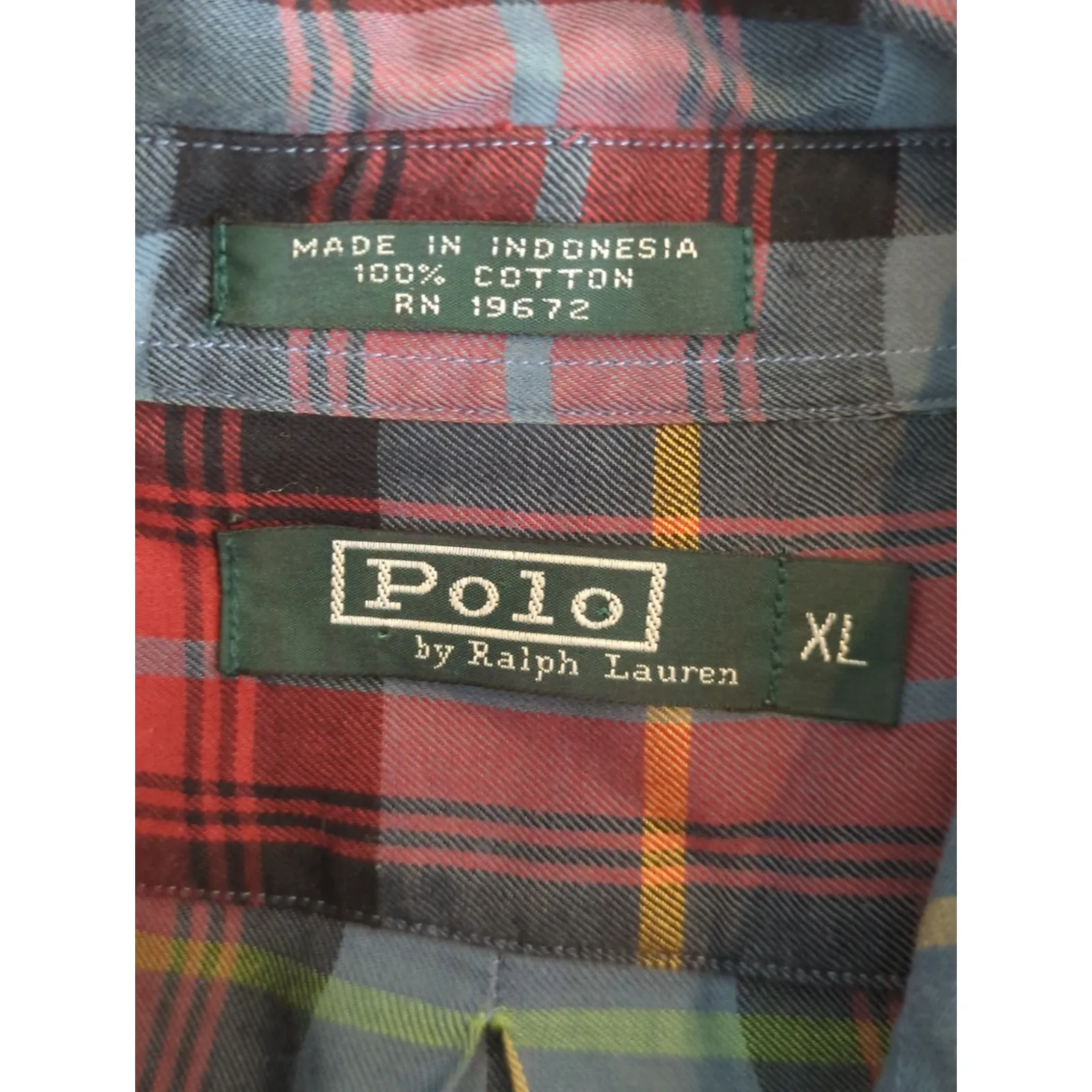 Polo By Ralph Lauren Blue & Red Plaid Button Up Shirt Womens XL Preppy Prairie - Image 6