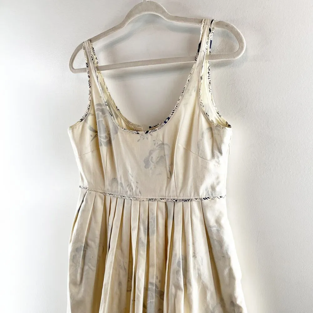 Anthropologie Moulinette Soeurs Floral Cotton Fit and Flare Mini Dress Cream 8 - Image 8