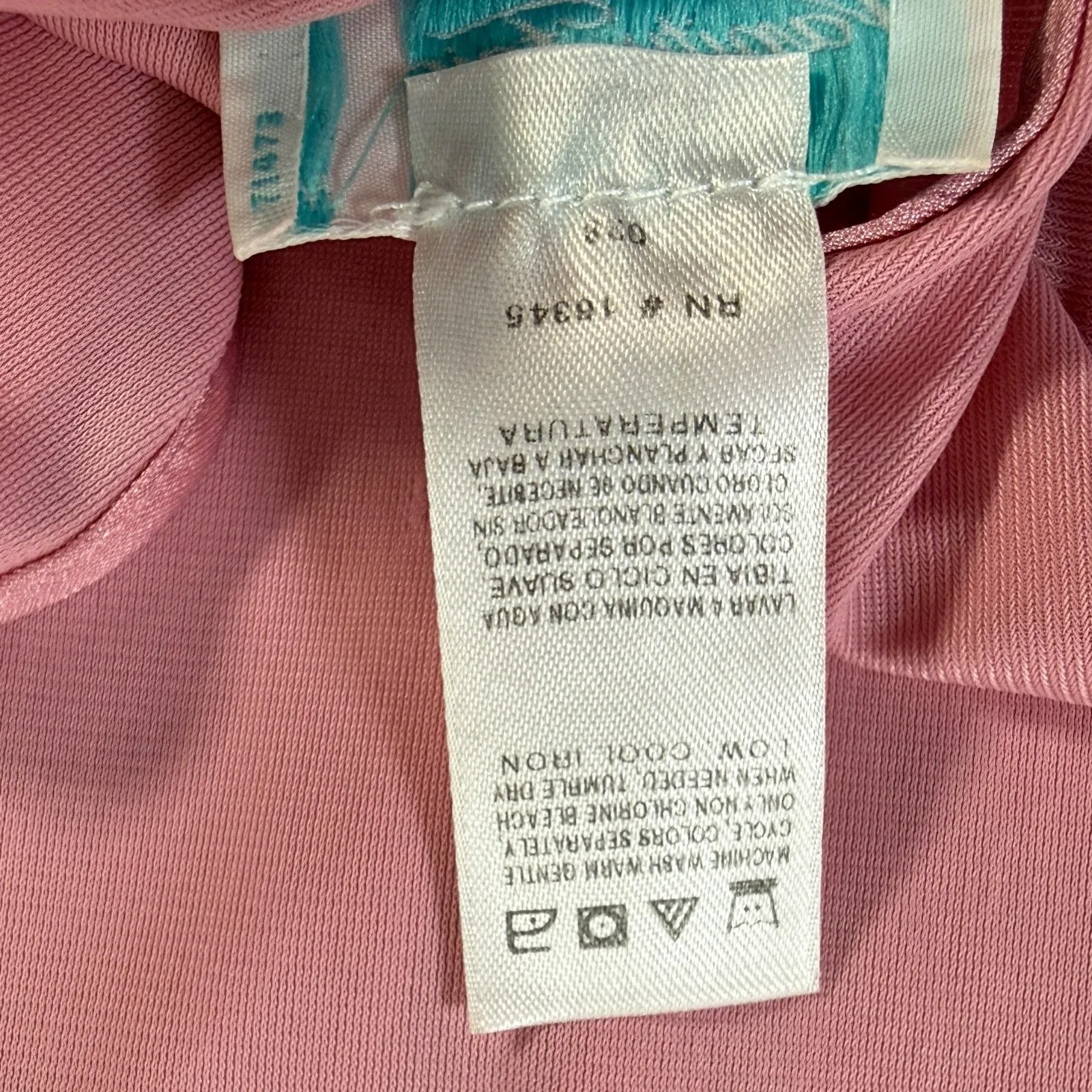 VTG Vanity Fair Pink Nylon Nightgown Sleep Dress M Lace Trim V-Neck Retro - Image 6