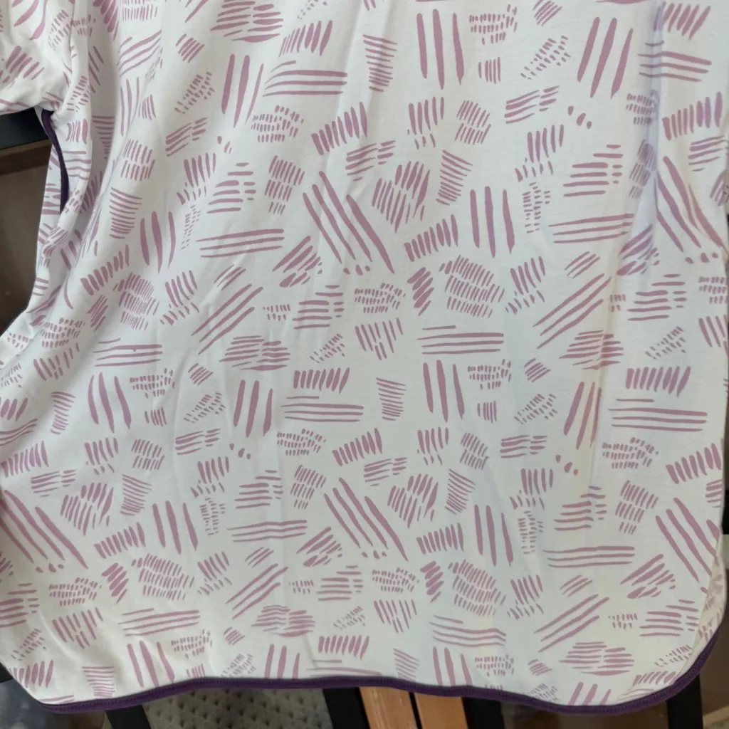 LAKE Pajamas set pima cotton shorts sleeve tee print plum lavender Purple Size M - Image 5