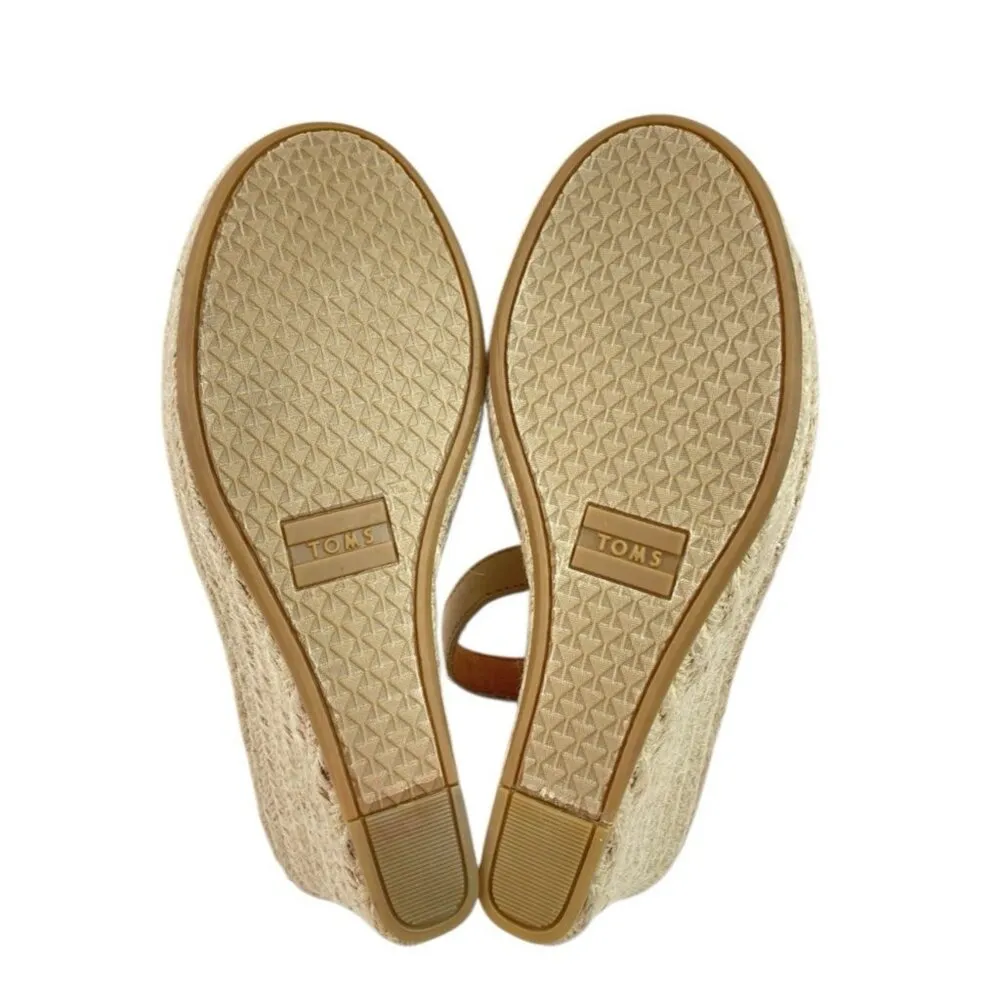 *New TOMS Monica Espadrille Wedge Sandal Womens 5.5 Natural Boho Beach Travel - Image 11