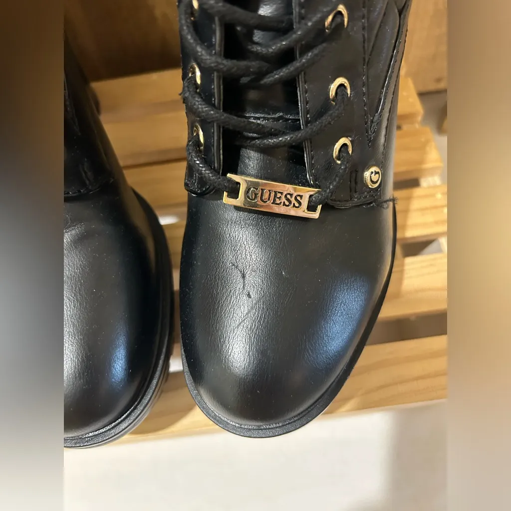 Guess LA Women’s Army Style Lace Up Zippered Ankle Boots Block 4” Heel Sz 7M - Image 4