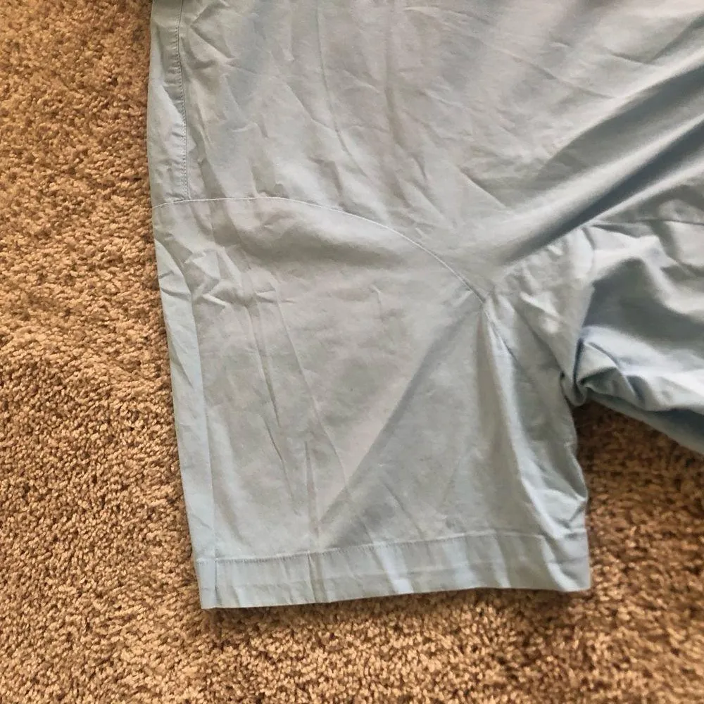 Short Sleeve Light Blue Button Up Blouse Gray Size XXL - Image 6