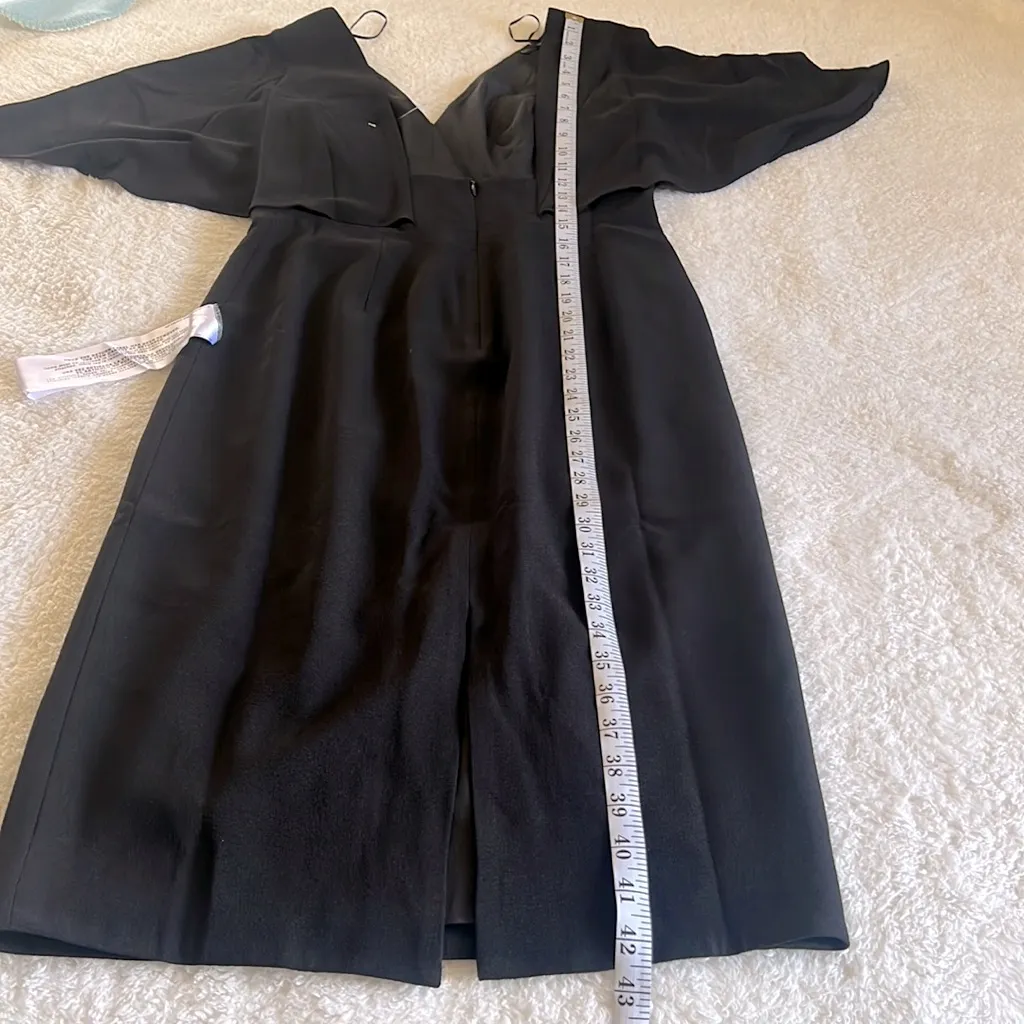 Dress The Population Louisa Flutter-Sleeve Black Dress - Size M - Image 7