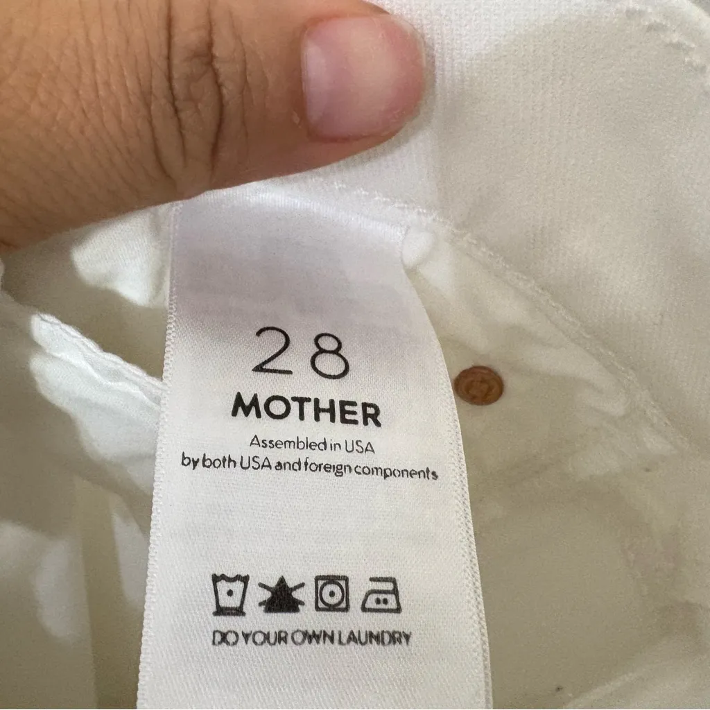 Mother The Stunner Two Step Fray Skinny Jeans – Glass Slipper White, Size 28 White - Image 12