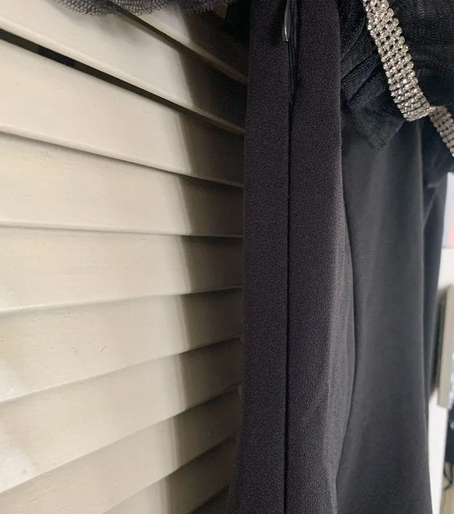 Tulip top tulle silhouette & sequins blackMINI cocktail dress Size 2 - Image 6