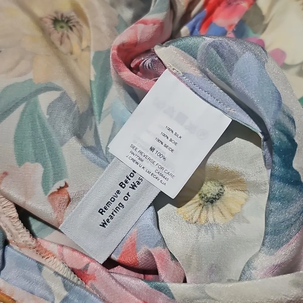 NWT J.Crew x Liberty Silk Pull-on Pajama Pant in Ivory Multi Floral Wide Crop 4 - Image 6