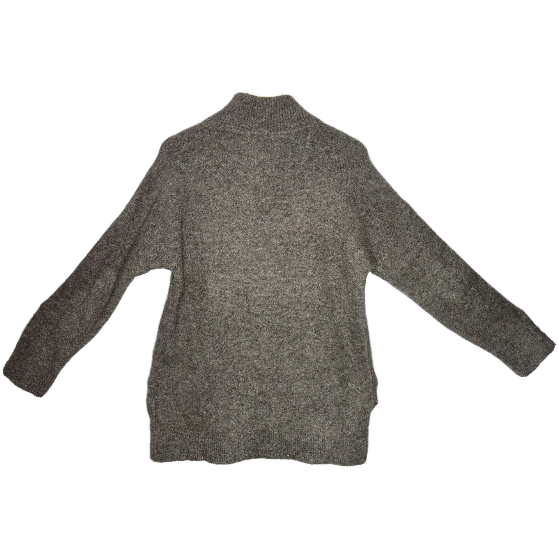 Abercrombie & Fitch Gray Ribbed Knit Long Sleeve Mock Turtleneck Sweater Size S - Image 3